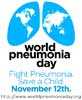 image of world map shaped like lungs with text "world pneumonia day"
