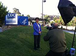 Rana Hajjeh being photographed for the 2014 Samuel J. Heyman Service to America Medals