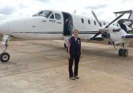 Photo: Heidi Soeters arriving in N’Zérékoré, Guinea, in November 2014 to begin four weeks of field work.