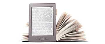 	An image of an open book and e-reader