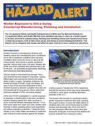 	Cover of NIOSH/OSHA Hazard Alert - Worker Exposure to Silica during Countertop Manufacturing, Finishing and Installation