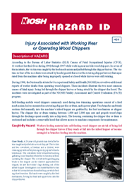 cover page - Hazard ID 8 - Injury Associated with Working Near or Operating Wood Chippers