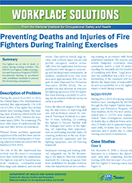 	Cover of Workplace Solutions: Preventing Deaths and Injuries of Fire Fighters During Training Exercises