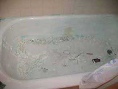 debris in the bathtub
