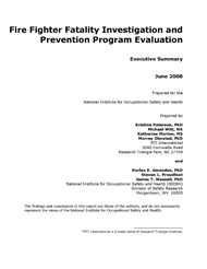 	Cover - Fire Fighter Fatality Investigation and Prevention Program Evaluation