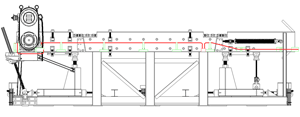 South side of flight conveyor. Note: The red line shows the location of the wire loop antenna