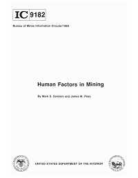 Cover image for Human Factors in Mining