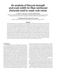 Image of publication An Analysis of Flexural Strength and Crack Width for Fiber-Reinforced Shotcrete Used in Weak Rock Mines
