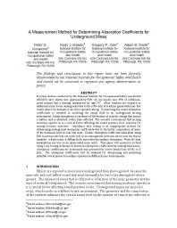Image of publication A Measurement Method for Determining Absorption Coefficients for Underground Mines