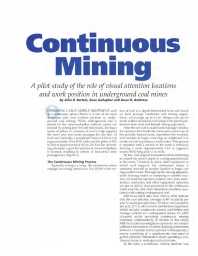 Image of publication Continuous Mining: A Pilot Study of the Role of Visual Attention Locations and Work Position in Underground Coal Mines
