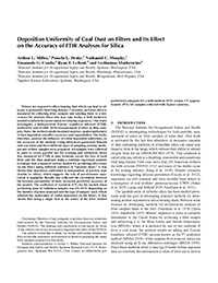 Cover image for Deposition Uniformity of Coal Dust on Filters and its Effect on the Accuracy of FTIR Analyses for Silica