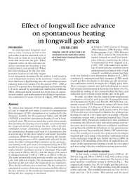 Image of publication Effect of Longwall Face Advance on Spontaneous Heating in Longwall Gob Areas