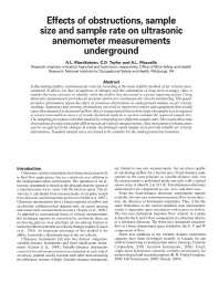 Image of publication Effects of Obstructions, Sample Size and Sample Rate on Ultrasonic Anemometer Measurements Underground