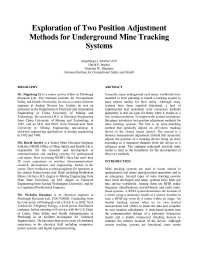 Image of publication Exploration of Two Position Adjustment Methods for Underground Mine Tracking Systems