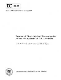 Image of publication Results of Direct-Method Determination of the Gas Content of U.S. Coalbeds