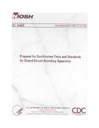 Image of publication Proposal for Certification Tests and Standards for Closed-Circuit Breathing Apparatus