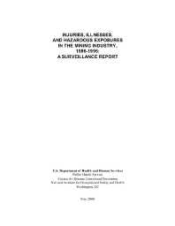 Image of publication Injuries, Illnesses, and Hazardous Exposures in the Mining Industry, 1986-1995: A Surveillance Report