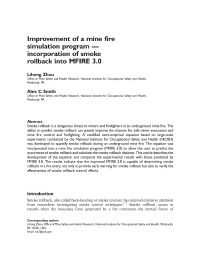 Image of publication Improvement of a Mine Fire Simulation Program — Incorporation of Smoke Rollback into MFIRE 3.0