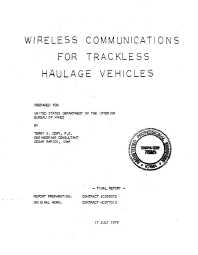 Image of publication Wireless Communications for Trackless Haulage Vehicles