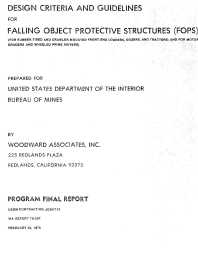 Image of publication Design Criteria and Guidelines for Falling Object Protective Structures (FOPS)