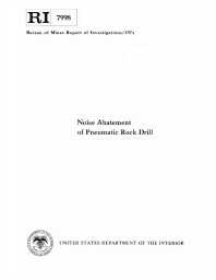 Image of publication Noise Abatement of Pneumatic Rock Drill