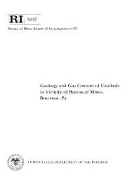 Image of publication Geology and Gas Content of Coalbeds in Vicinity of Bureau of Mines, Bruceton, Pa.