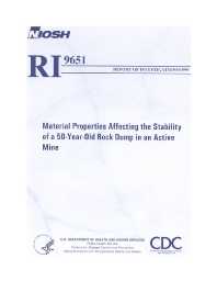 Image of publication Material Properties Affecting the Stability of a 50-Year-Old Rock Dump in an Active Mine