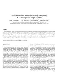 Image of publication Three-Dimensional Time-Lapse Velocity Tomography of an Underground Longwall Panel