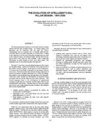 Image of publication The Evolution of Intelligent Coal Pillar Design: 1981-2006