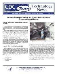 Image of publication Technology News 504 - NIOSH Releases New AHSEM and ARBS Software Programs to Improve Ground Control