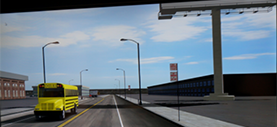 	screen view of the driving simulator