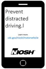 	phone with distracted driving message