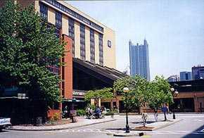 	front view of the Sheraton Station Square Hotel
