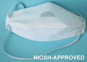 NIOSH approved filtering facepiece