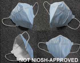 4 earloop masks, not NIOSH-approved