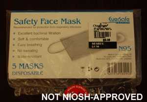 Filtering facepiece, not NIOSH-approved