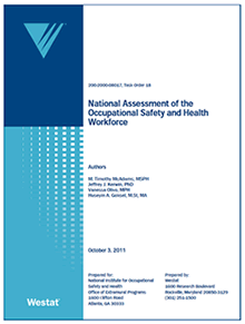 	cover of the 2011 National Assessment of the Occupational Safety and Health Workforce