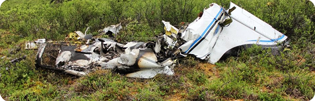 	N5JG Beech 95-B55 (T42A) Crash near Cantwell, June 2013. Photo: Alaska Department of Public Safety