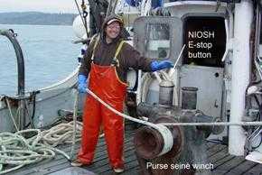 	NIOSH prototype E-Stop being tested on the Purse seiner F/V Lake Bay