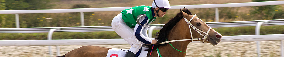 	jockey on race horse