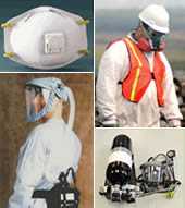 Workers with respiratory protection