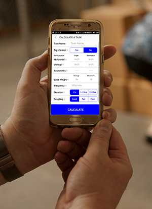 The NLE Calc app being used on a smartphone