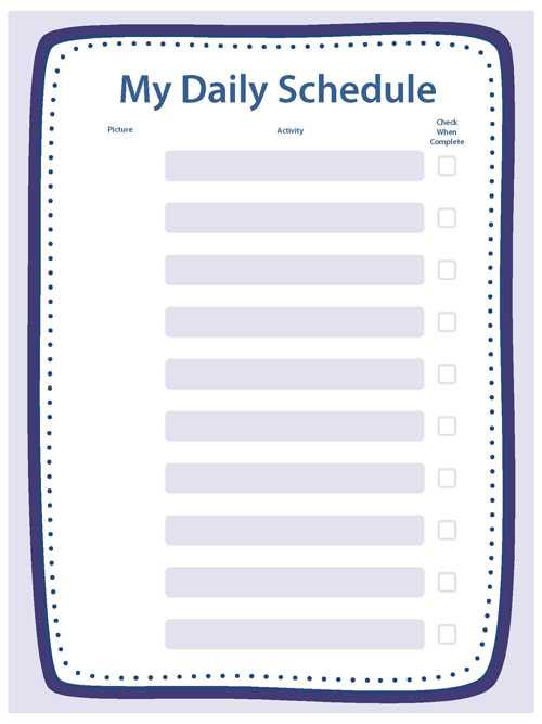 My Daily Schedule blank
