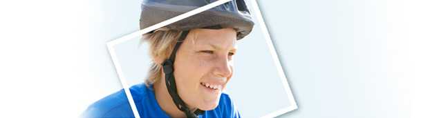 Graphic showing a teen-aged boy wearing a helmet.