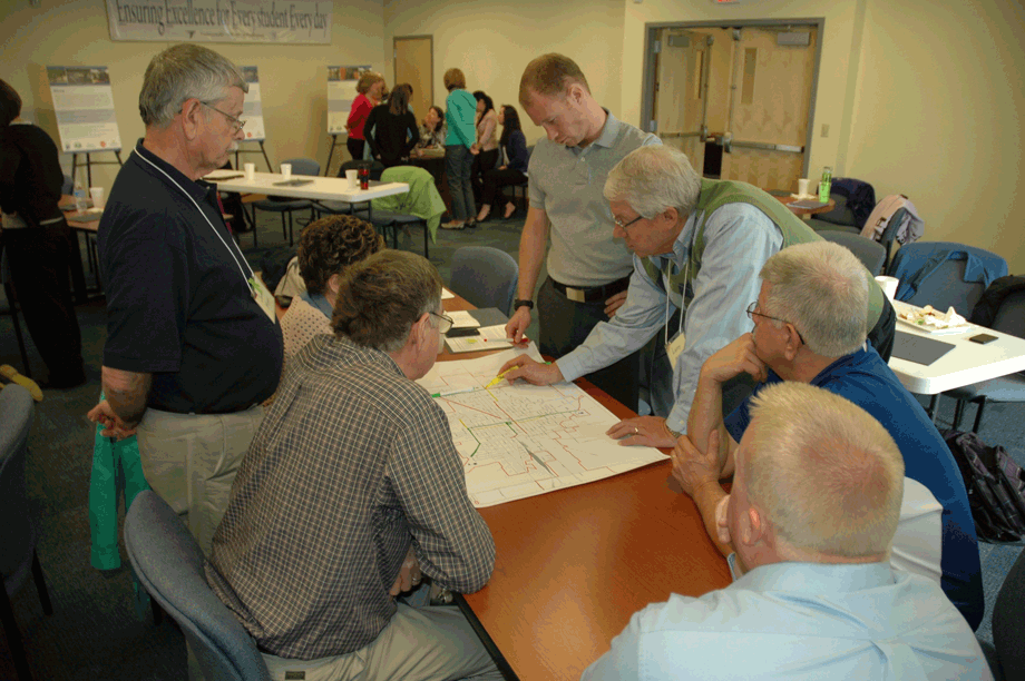Workshop mapping exercise, using a community workshop model to support active living in Indiana, 2014–2015.