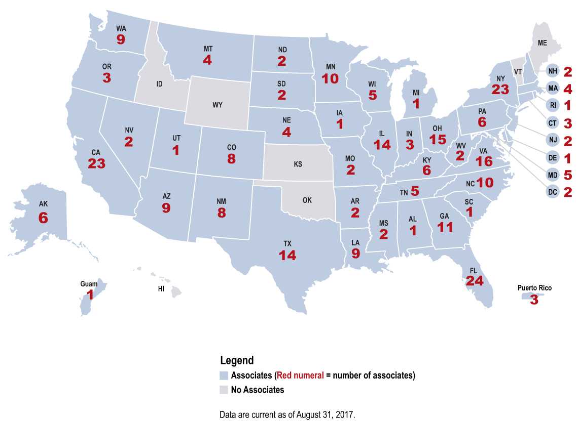 2014-2015 PHAP Associate Map