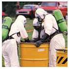 Hazard Workers with Yellow Barrel