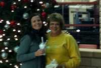 Photo of Victoria Harp and Jane Cage at the Joplin airport on December 20, 2012