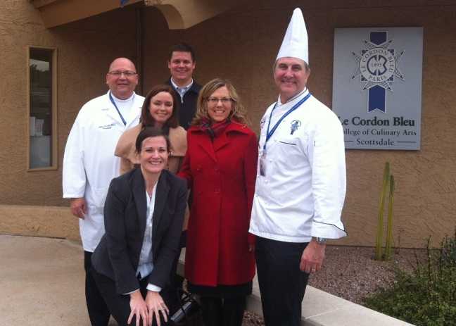 Victoria Harp & Cori Wigington from the CDC, Ethan Riley & Judy Kioski from Arizona Division of Emergency Management with Chef Lloyd Kirche & Chef Jon-Paul Hutchins from Le Cordon Bleu