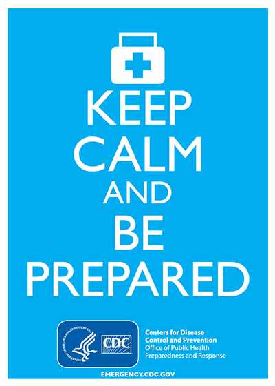 Keep Calm and Be Prepared (Blue)